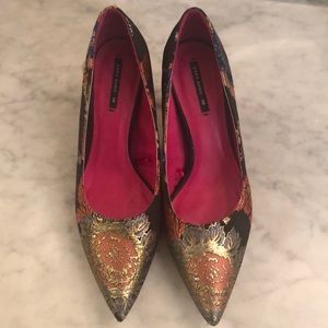 Zara Asian Brocade Pumps size 38